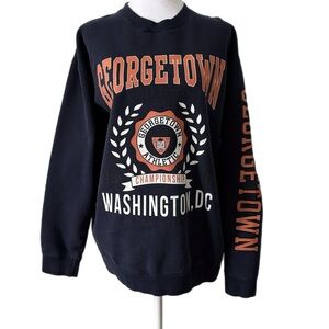 Retro Georgetown Navy Blue Sweatshirt Collegiate